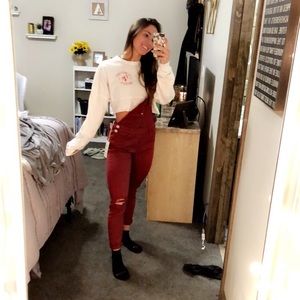 Forever 21 Small Red Overalls